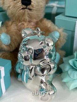 Tiffany&Co Bear Ornament Rattle Sterling Silver 2 W Pouch Christmas Shower Gift