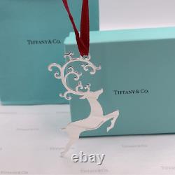 Tiffany & Co. Christmas Ornament Sterling Silver 925 Flying Reindeer Gift Box