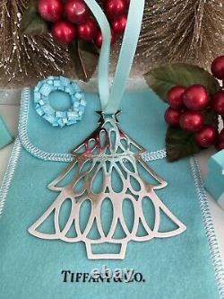 Tiffany&Co Christmas Tree Ornament Sterling Silver Holiday Pouch 1998 Vtg 3.5