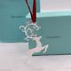 Tiffany & Co. Flying Reindeer Christmas Ornament Sterling Silver 925 Pouch & Box