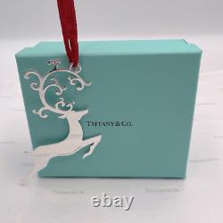 Tiffany & Co. Flying Reindeer Christmas Ornament Sterling Silver Gift Pouch Box