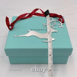 Tiffany & Co. Flying Reindeer Christmas Ornament Sterling Silver Gift Pouch Box