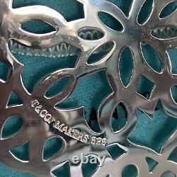Tiffany&Co Heart Snowflake Ornament Sterling Silver Christmas 1997 W Pouch 3