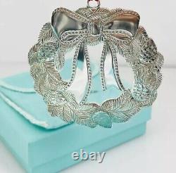 Tiffany & Co Silver Wreath Christmas Tree Holiday Ornament in Sterling Silver