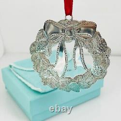 Tiffany & Co Silver Wreath Christmas Tree Holiday Ornament in Sterling Silver