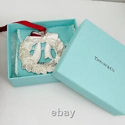 Tiffany & Co Silver Wreath Christmas Tree Holiday Ornament in Sterling Silver