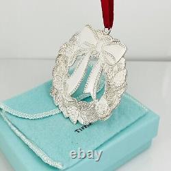 Tiffany & Co Silver Wreath Christmas Tree Holiday Ornament in Sterling Silver