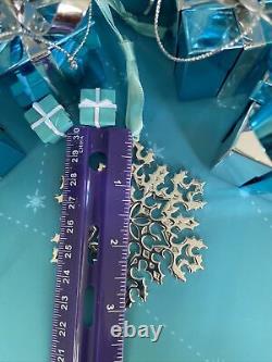 Tiffany&Co Snowflake Ornament Makers Sterling Silver Christmas W Pouch Box 3