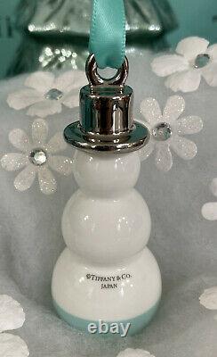 Tiffany&Co Snowman Ornament Christmas Holiday Tree Decor Bone China NIB