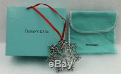 Tiffany & Co Sterling Silver 2002 Snowflake Christmas Ornament With Bag & Box