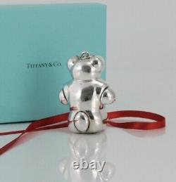 Tiffany & Co. Sterling Silver 3 Dimensional Teddy Bear Christmas Ornament