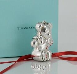 Tiffany & Co. Sterling Silver 3 Dimensional Teddy Bear Christmas Ornament