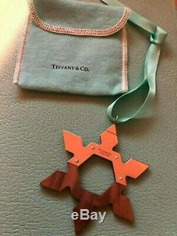 Tiffany & Co Sterling Silver American Walnut Christmas snowflake ornament GIFT