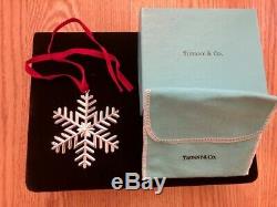 Tiffany & Co. Sterling Silver Christmas Holiday Snowflake Ornament, Original Box
