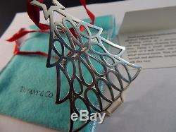 Tiffany & Co Sterling Silver Christmas Tree Ornament 1998 With Pouch Ribbon Card