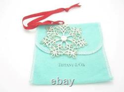 Tiffany & Co. Sterling Silver Christmas Tree Snowflake 2002 Ornament Pouch A