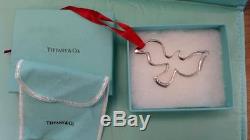 Tiffany & Co. Sterling Silver Dove Christmas Ornament with pouch and box
