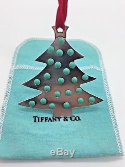 Tiffany & Co Sterling Silver Enamel Christmas Ornament Rare