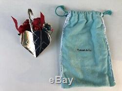 Tiffany & Co Sterling Silver Heart Christmas Ornament 1980s 3 x 5