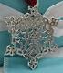 Tiffany Co Sterling Silver Lacy 6 pnt Snowflake Christmas Ornament w Pouch