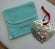 Tiffany & Co Sterling Silver Pierced Heart Christmas Ornament With Orig Pouch