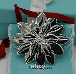 Tiffany Co Sterling Silver Poinsettia Flower Christmas Ornament LAST ONE