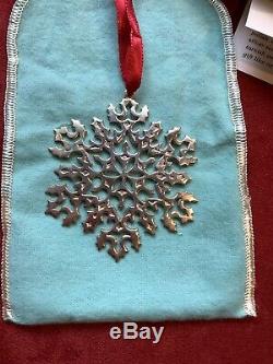 Tiffany & Co Sterling Silver Snowflake Christmas Ornament 25987 Original Box VH