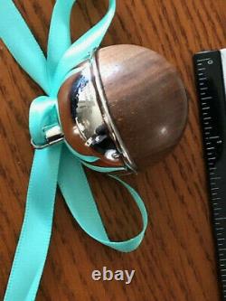Tiffany & Co Sterling Silver with American Walnut Christmas BALL ornament GIFT
