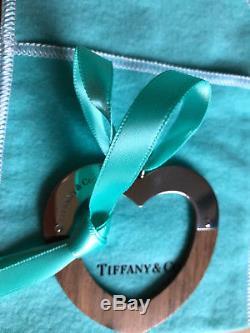 Tiffany & Co Sterling Silver with American Walnut Christmas HEART ornament GIFT