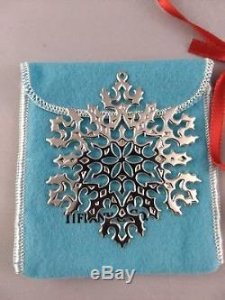 Tiffany Sterling Silver Christmas Snowflake Ornament New Unused Mint withbag