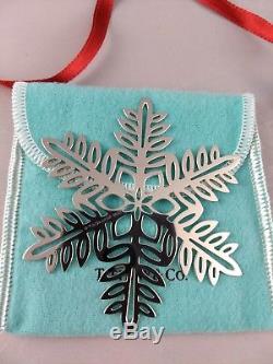 Tiffany Sterling Silver Christmas Snowflake Ornament New Unused Mint withbag, box