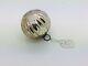Tiny antique Kugel Christmas ornament 1.75 Silver Ribbed Round
