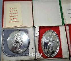 Towle 12 Days Of Christmas Medallion Ornament Sterling Silver Complete Set 1971