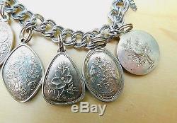 Towle 12 Days of Christmas Sterling Silver Ornament Charm Bracelet 1971-1982