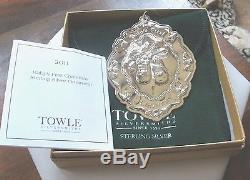 Towle 2011 Baby's First Christmas Sterling Silver Ornament Nib Can Engrave-back