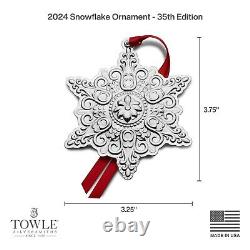Towle 2024 sterling silver Annnual Snowflake Ornament, 35th Ed, NEW in Box