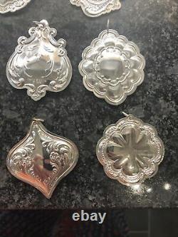 Towle Flowers Of Christmas Sterling Silver Ornaments