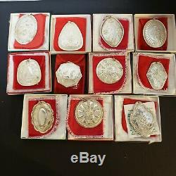Towle Medallion Sterling Silver Set 11/ Of 12 Days of Christmas Ornaments READ