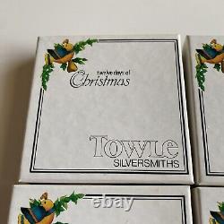 Towle Silversmiths Twelve Days Of Christmas Ornaments Complete Set 12 Medallion