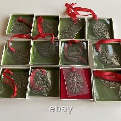 Towle Silversmiths Twelve Days Of Christmas Ornaments Complete Set 12 Medallion