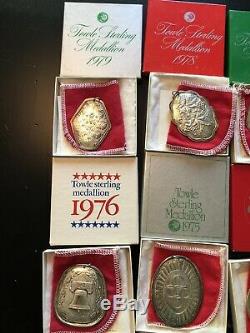 Towle Sterling Silver Christmas Ornaments Medallion/Ornaments 1973-1979 VINTAGE