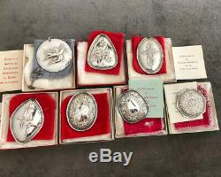 Towle Sterling Silver Medallion Ornament Lot (71-77) Christmas Medallions