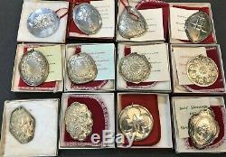 Towle Sterling Silver Twelve Days Of Christmas Ornaments 1971-1982 Complete Set
