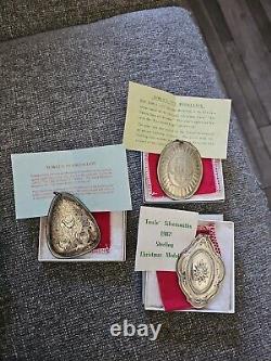 Towle's Silver medallion Christmas ornaments