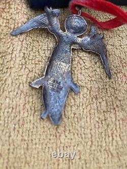 US Historical society Sterling silver 1986 Angel Christmas Ornament