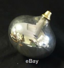 Unusual Large Ovoid Shaped Silver Mercury Glass Christmas Tree Ornament