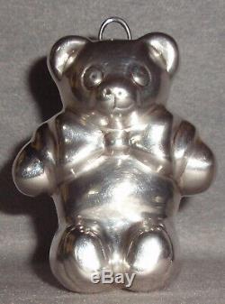 VHTF Tiffany 1990 Sterling Silver 3D Teddy Bear Christmas Ornament Decoration