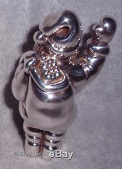VNC Tiffany 1993 Sterling Silver 3D Waving Santa Christmas Ornament Decoration