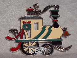 VR Wallace Cookie Classic Silver Plate White Train Christmas Ornament Pendant