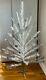 VTG 6 ft Aluminum Xmas Tree 46 Branches withColor Wheel & Glass Ornaments